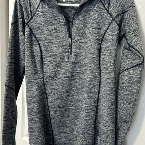 Reebok Heather Gray Quarter-Zip Pullover